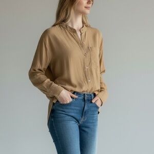 Banana Republic Casual Tan Button Down Shirt